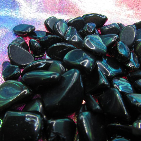 Black Obsidian Tumbled 5 Ounce Grid Set - Picture 4 of 6